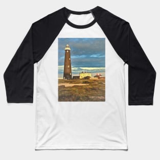 The Old Dungeness Lighthouse as Digital Art Baseball T-Shirt